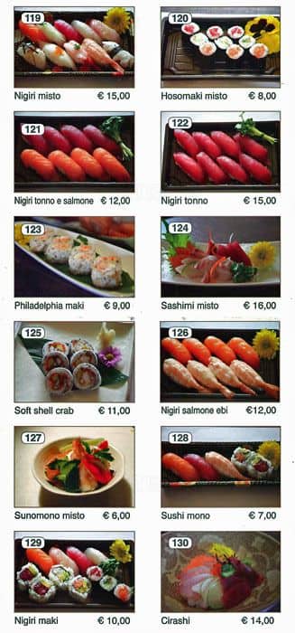 Menu di Ryu Sushi 