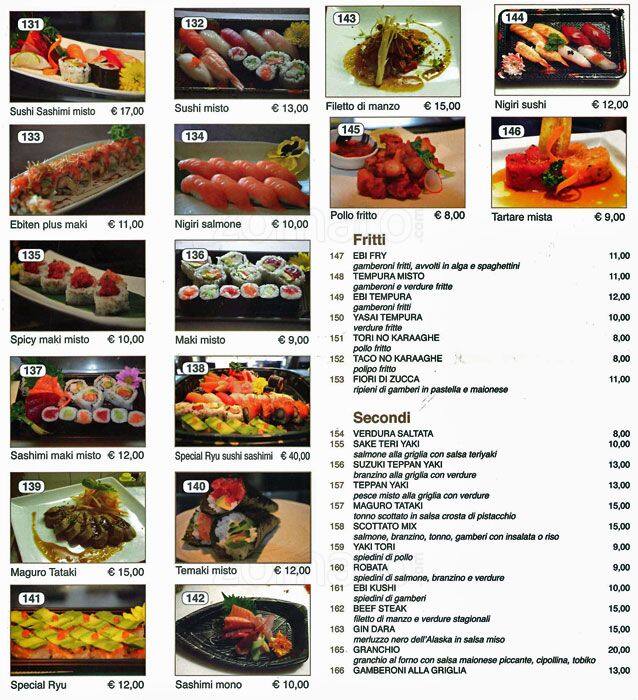 Menu di Ryu Sushi 