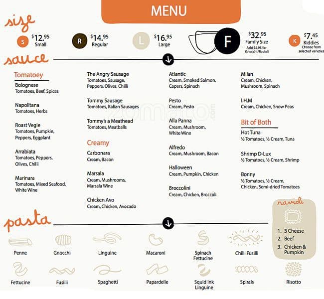 Pastacup Menu, Menu for Pastacup, Morley, Perth Urbanspoon/Zomato