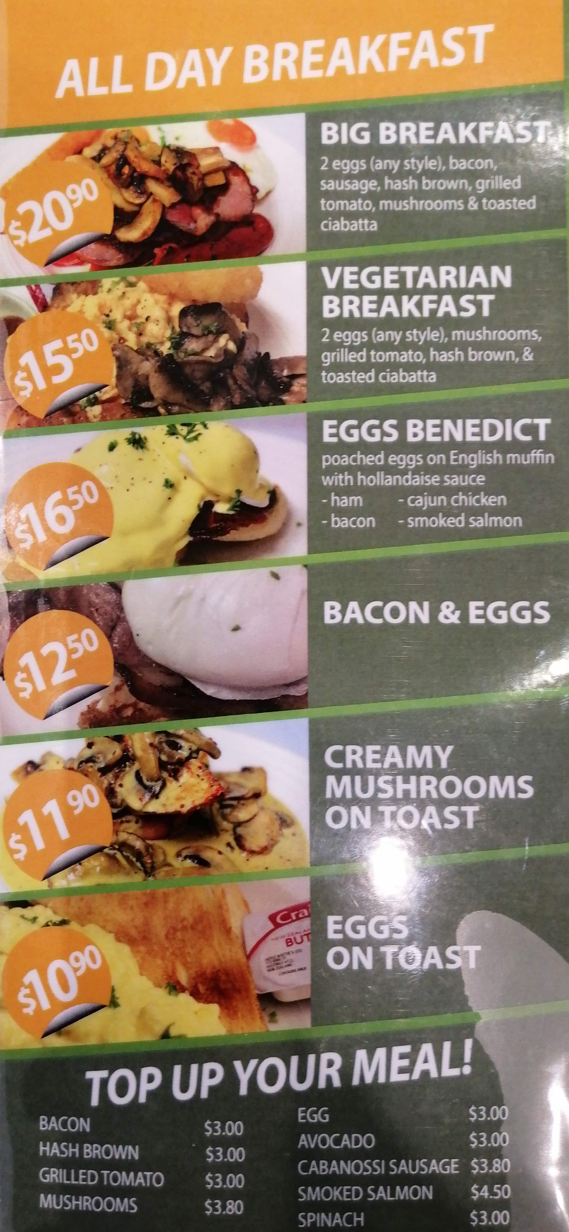 Menu at Hollywood Bakery Espresso, Auckland, Shop S420