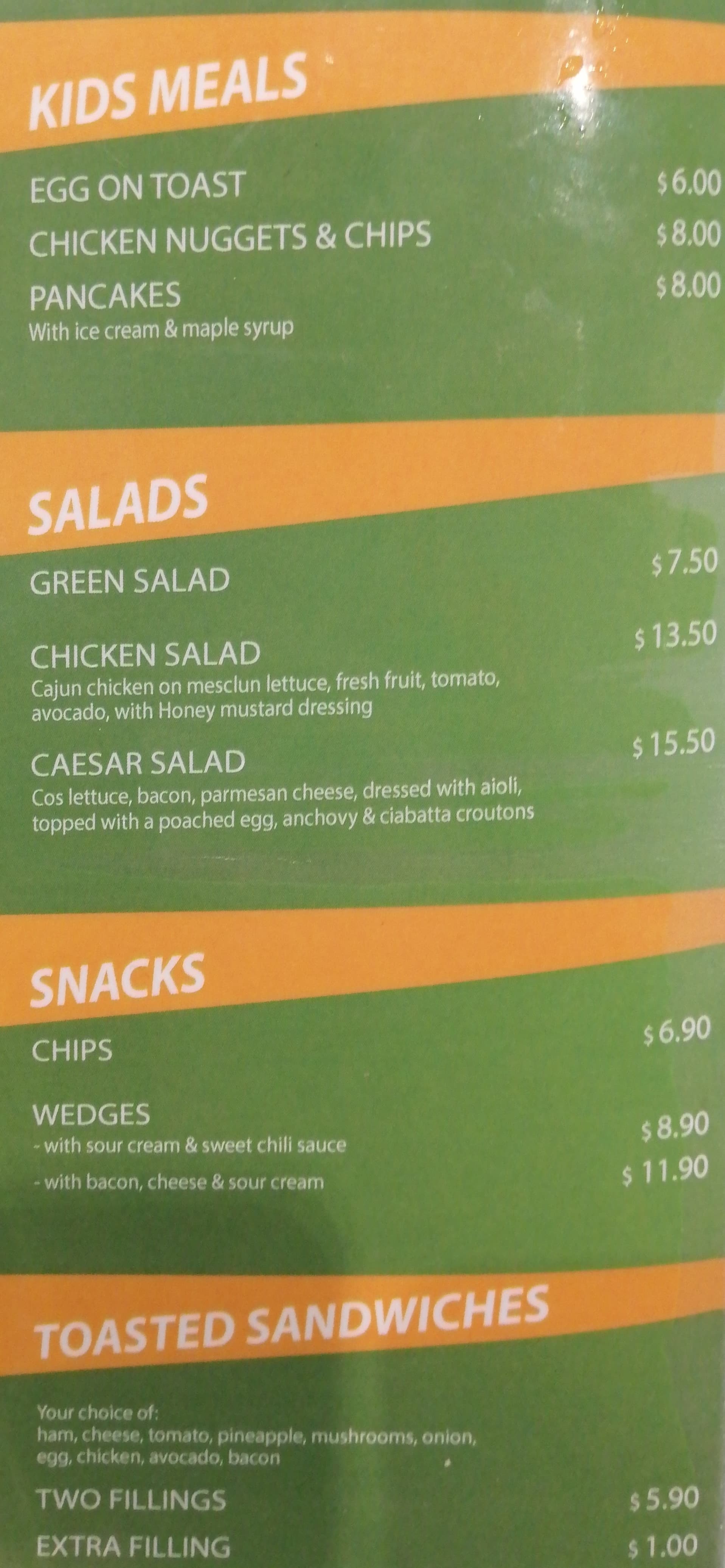 Menu at Hollywood Bakery Espresso, Auckland, Shop S420