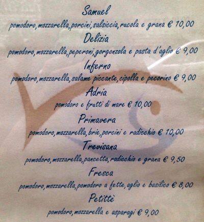 Menu di Le Varesine 