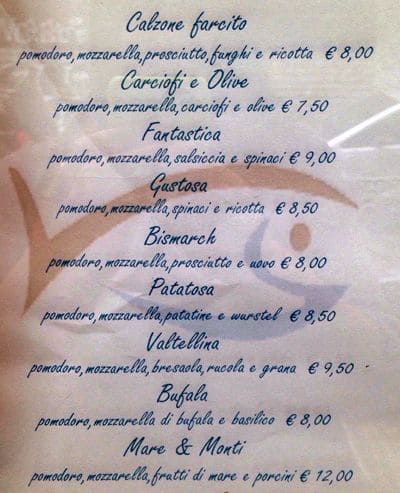 Menu di Le Varesine 