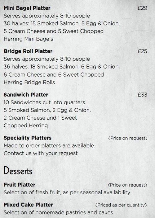 Menu at The Deli House restaurant, Borehamwood