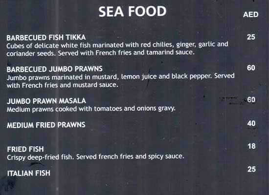 Menu At Bar.B.Q Tonight, Dubai