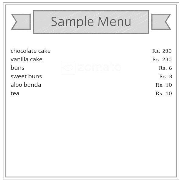 Anandha Bakery Menu, Menu for Anandha Bakery, Ganapathy, Coimbatore