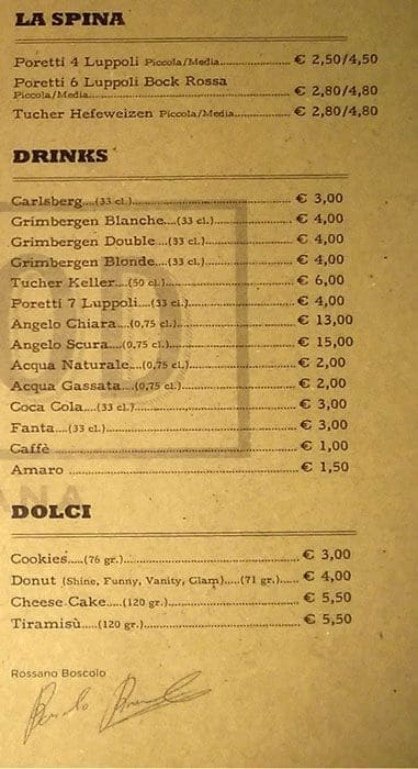 Menu di Taste good 