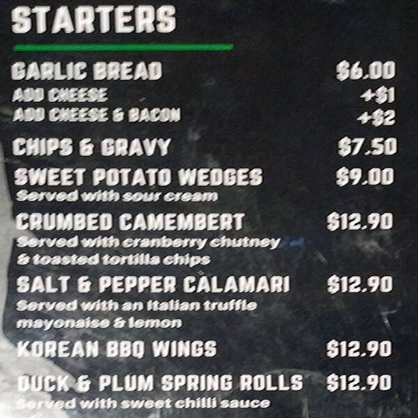 Menu at BRISBANE VALLEY TAVERN pub & bar, Fernvale