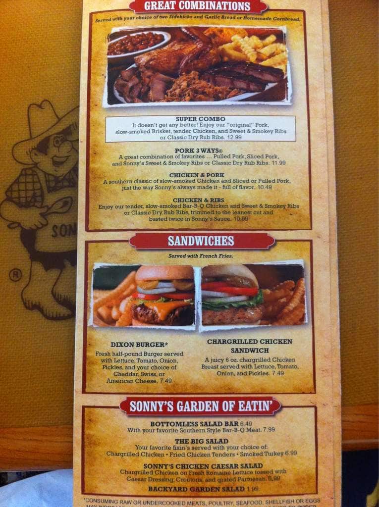Online Menu of Sonnys BBQ Restaurant, Brandon, Mississippi, 39042 Zmenu