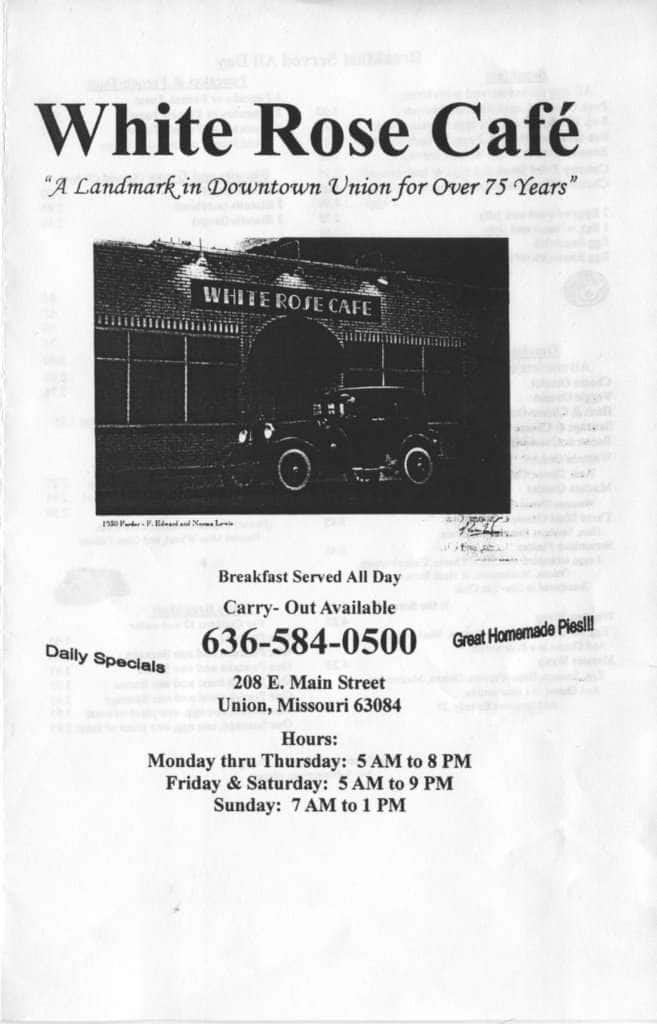 White Rose Cafe Menu, Menu for White Rose Cafe, Union, Union Urbanspoon/Zomato