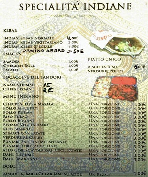 Menu di Indian's Snack's 