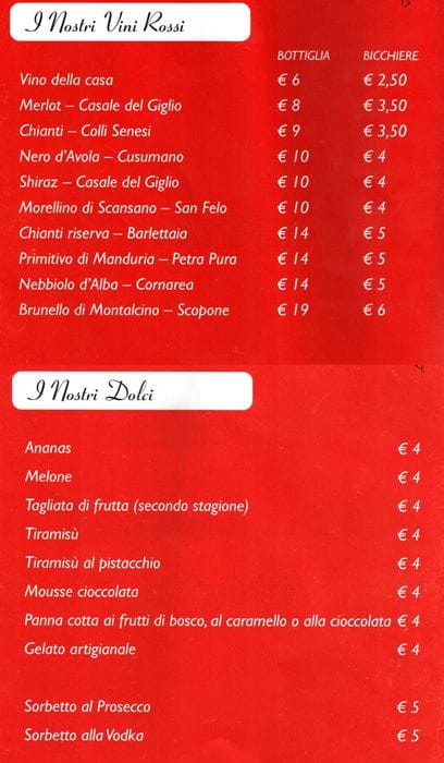 Menu di Miky Pizza 