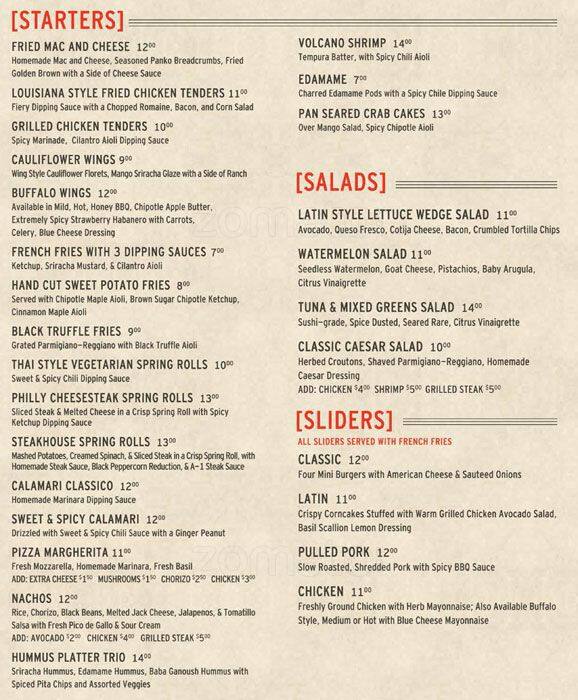 Latitude Bar & Grill Menu, Menu for Latitude Bar & Grill, Chelsea