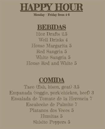 LEÑA menu