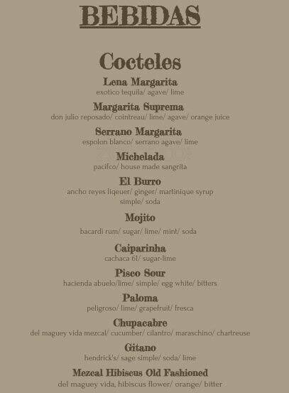 LEÑA menu