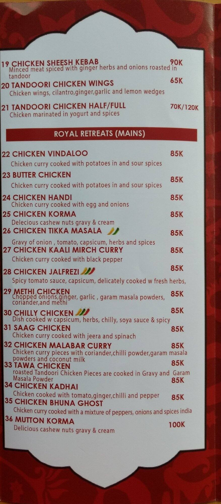 Little India Restaurant, Tanah Abang Menu