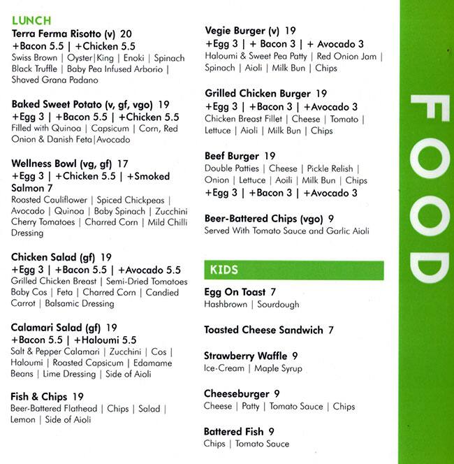 Menu at ten one ate cafe essendon