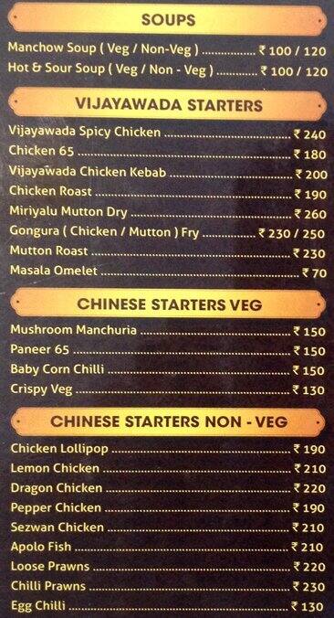 Vijayawada Style menu