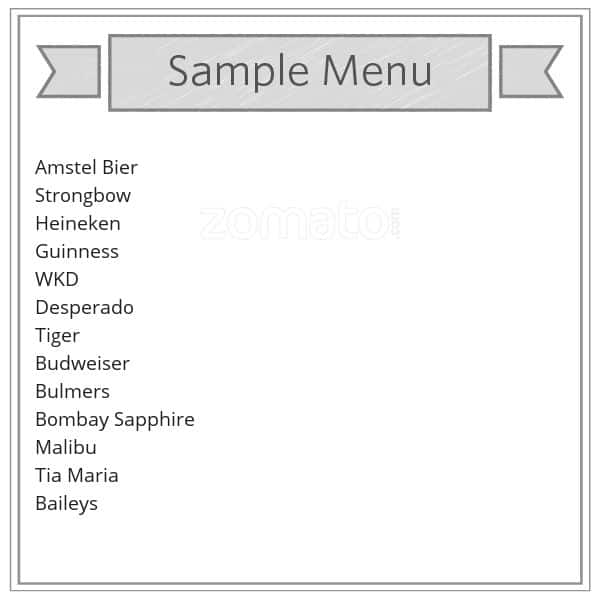 Fingers Piano Bar menu