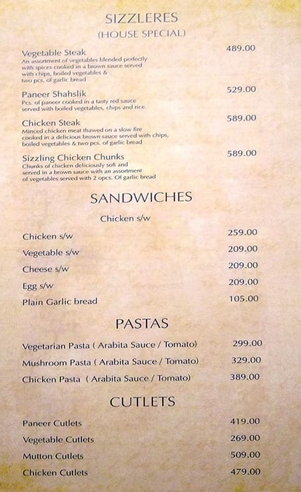 Sip 'n' Dine menu