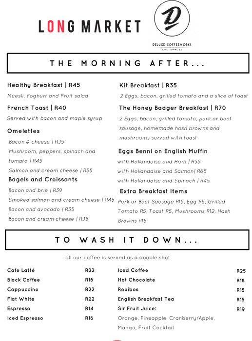 The Honey Badger Menu, Menu for The Honey Badger, CBD, Cape Town Zomato SA