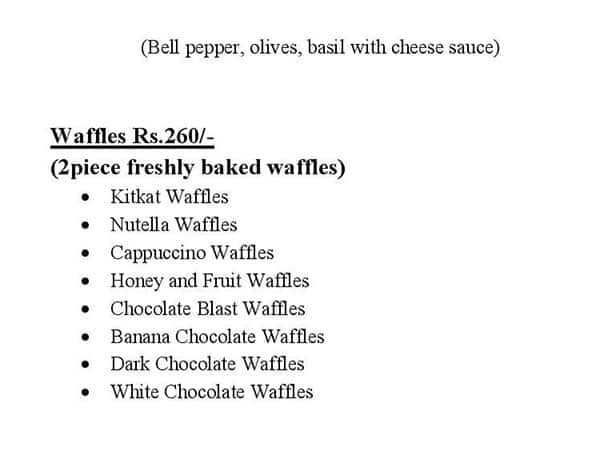 Tea and Conversations menu