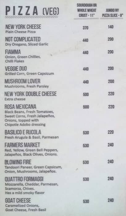 Pizza Kitchen By 1Tablespoon menu