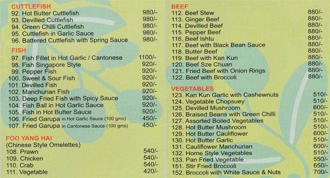 Carta de Olive's