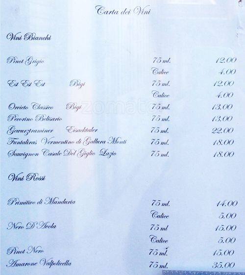 Menu di La Veranda 