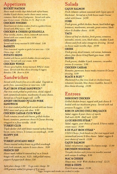 Menu at Bucket Brigade Sports Bar & Restaurant, Portland