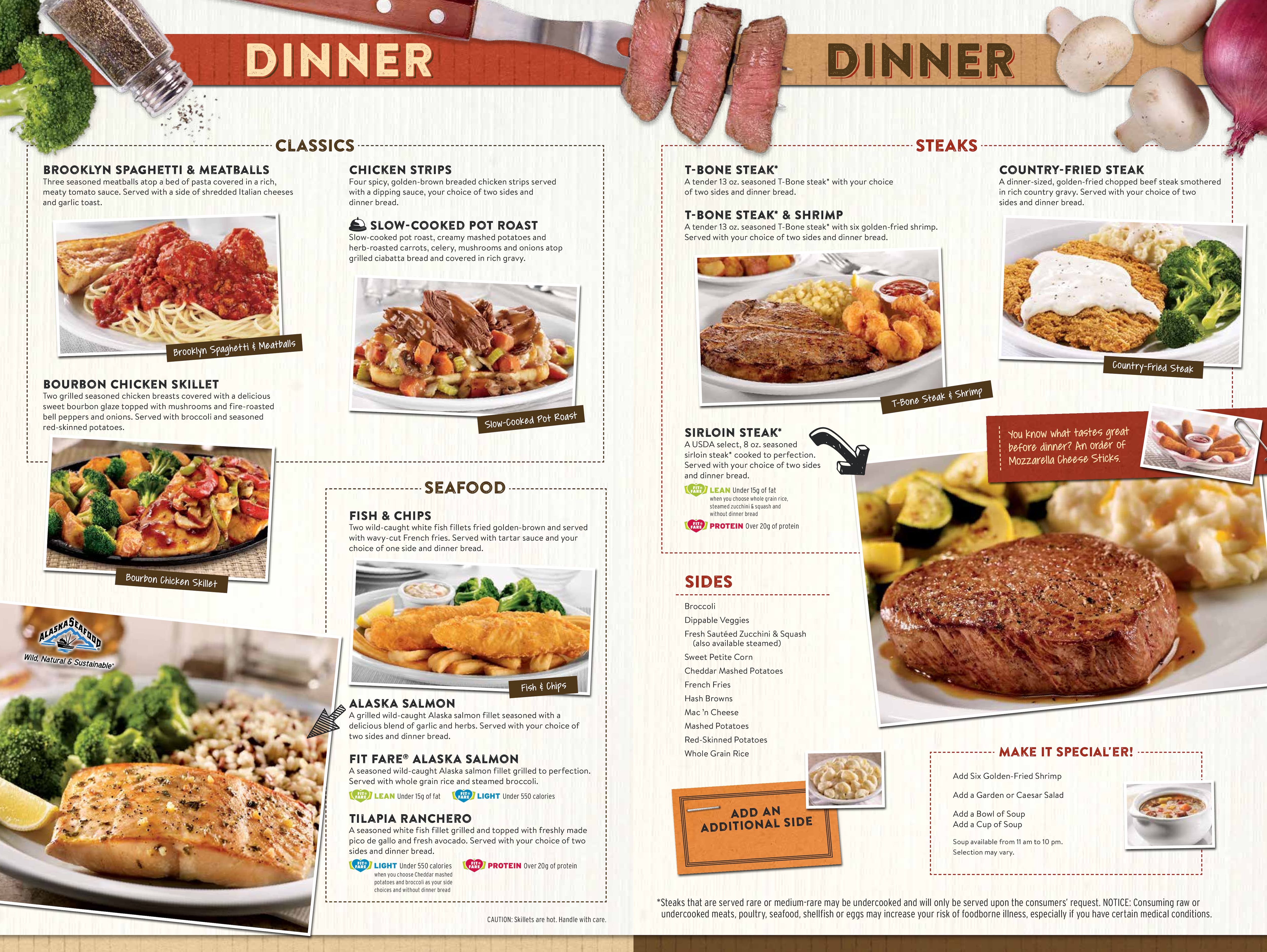 Denny's dinner 2/2 menu • dennys.com  Меню ресторана, Ресторан, Меню