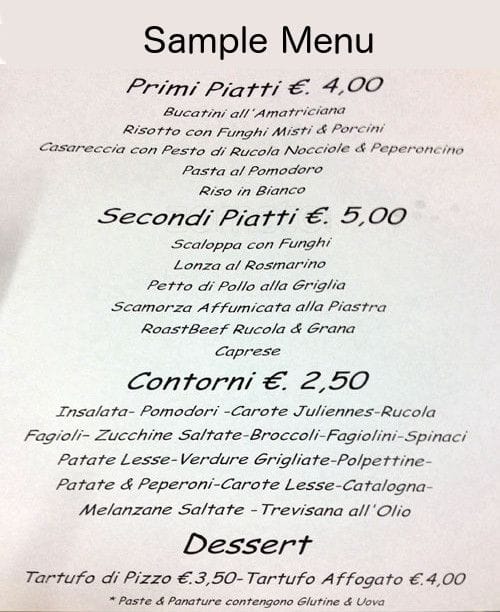 Menu di Trattoria Da Bruna & Sandro 