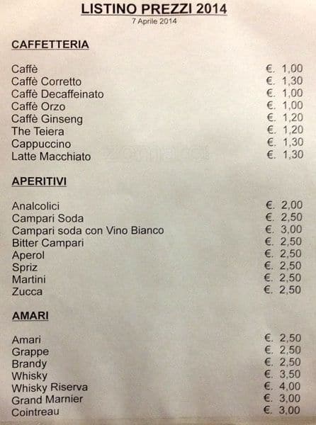 Menu di Trattoria Da Bruna & Sandro 