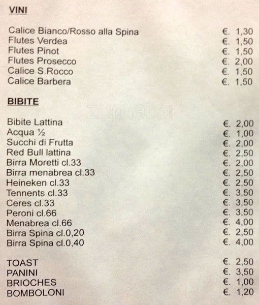 Menu di Trattoria Da Bruna & Sandro 