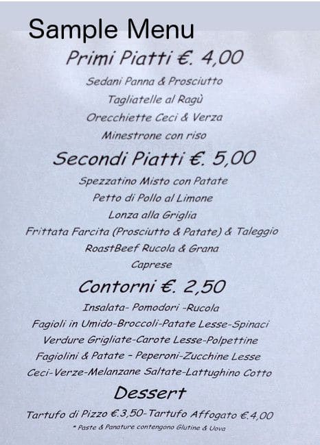 Menu di Trattoria Da Bruna & Sandro 