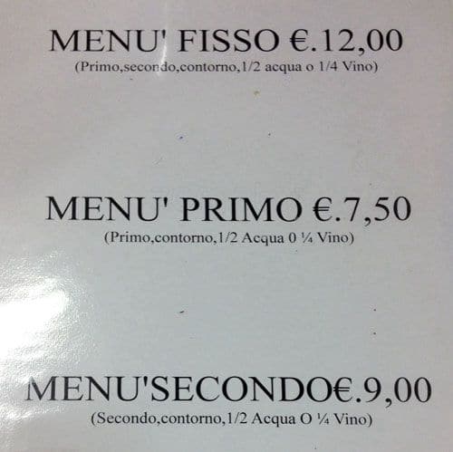Menu di Trattoria Da Bruna & Sandro 