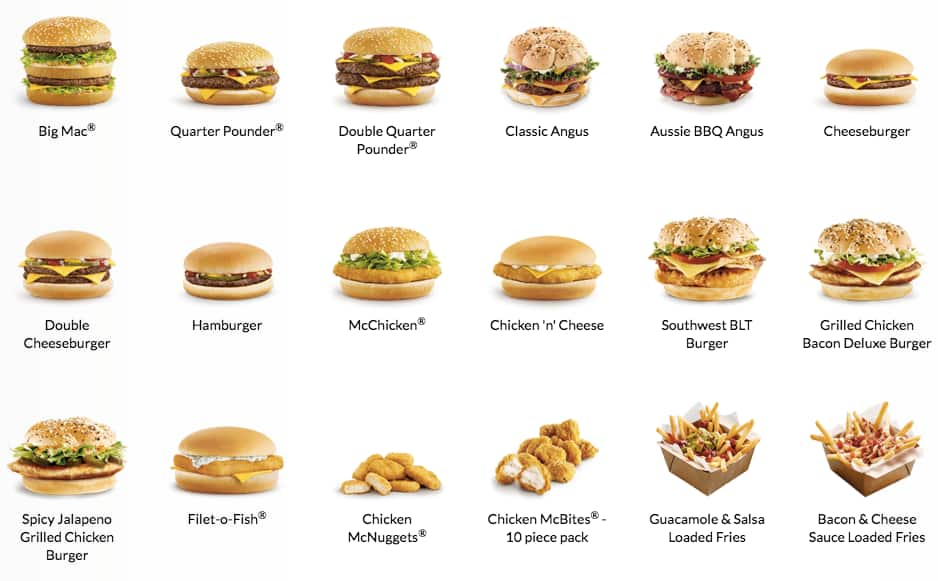 McDonald's Food Menu Prices