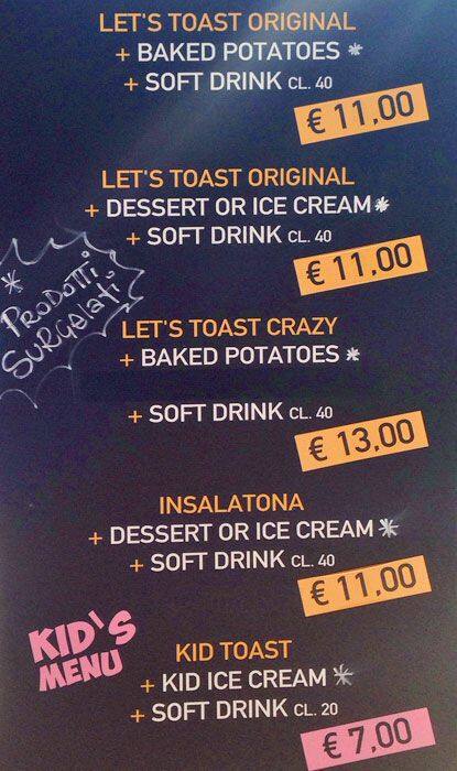 Menu di Let's Toast 