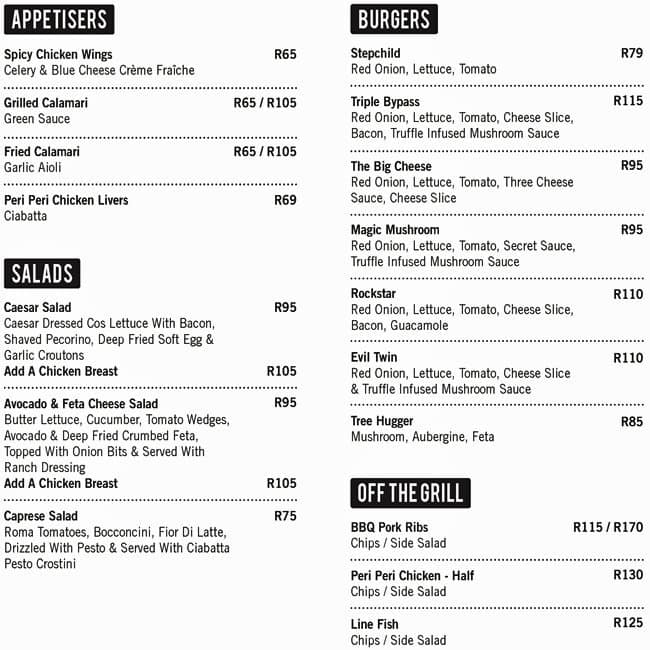 Tiger's Milk Restaurant & Bar a Sandton Foto del Menu con Prezzi