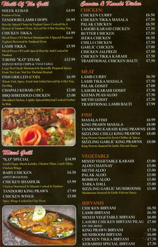 Kebabish Original Menu, Menu for Kebabish Original, Rusholme