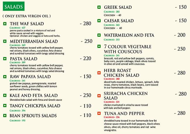 Greens N Leans menu