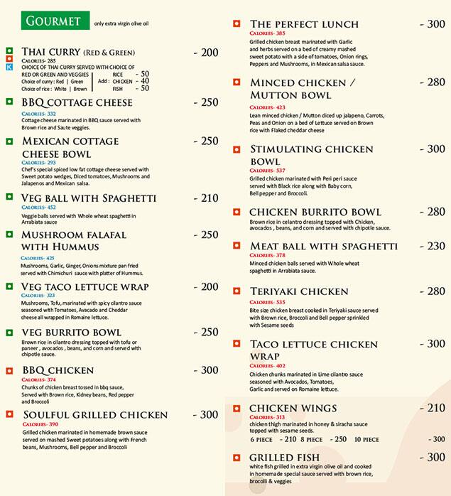 Greens N Leans menu