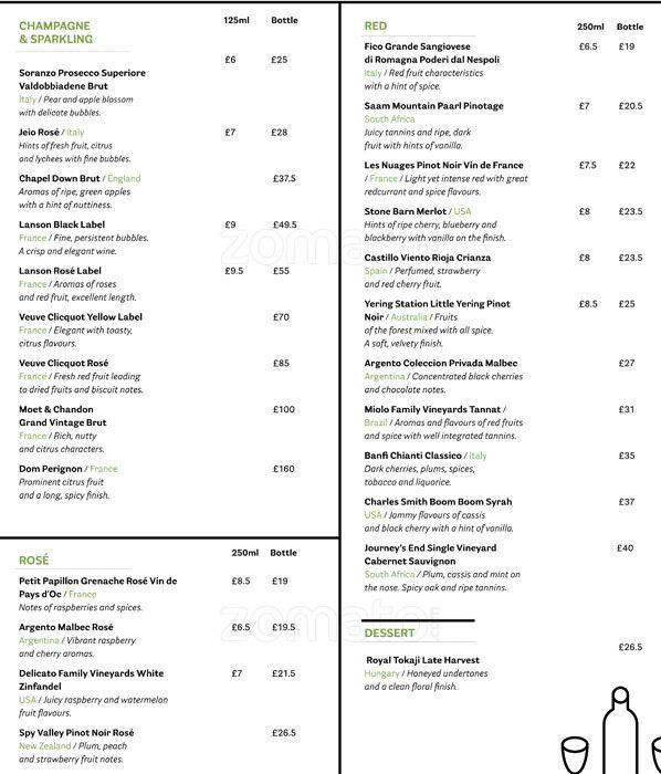 Café W menu