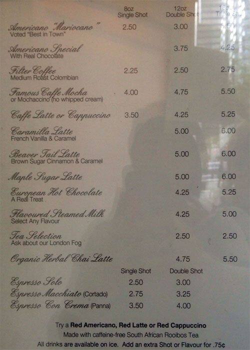 Mario's Coffee Express Menu Urbanspoon/Zomato