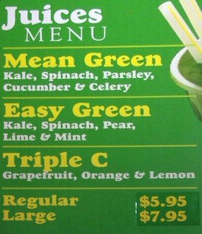 Farm Fresh menu