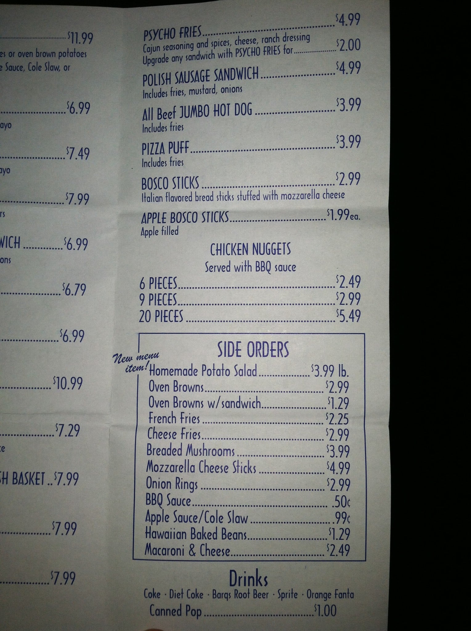 Menu at Hog Haven BBQ, Dyer