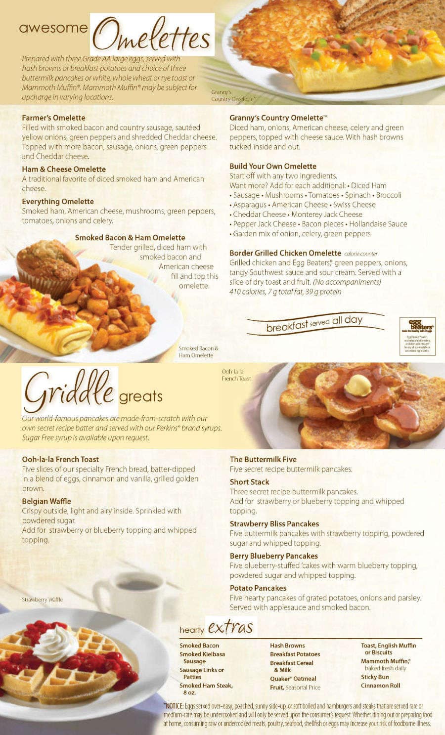 Perkins Restaurant And Bakery Menu 