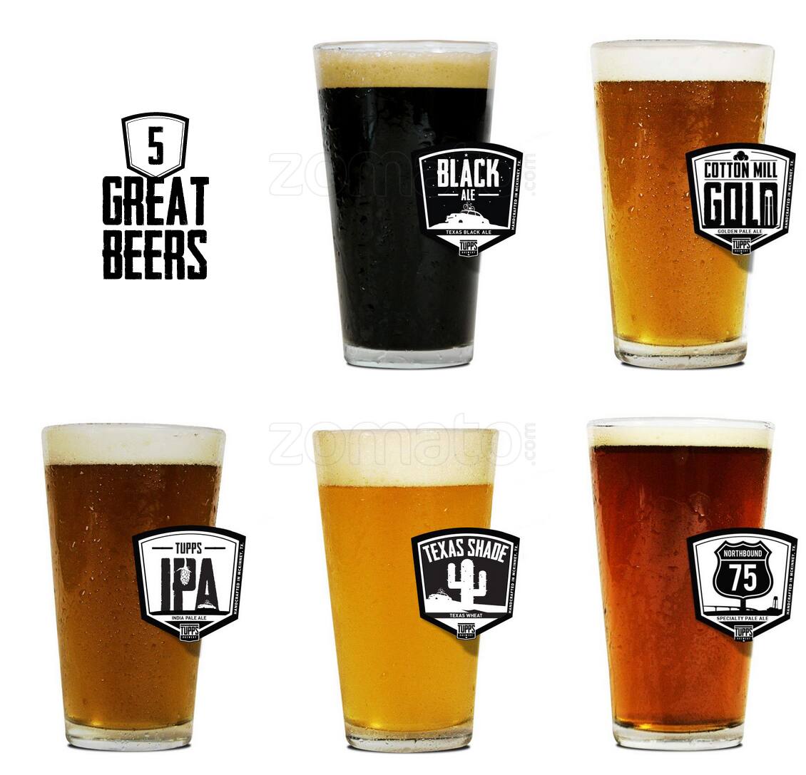 TUPPS Brewery Menu, Menu for TUPPS Brewery, McKinney, McKinney