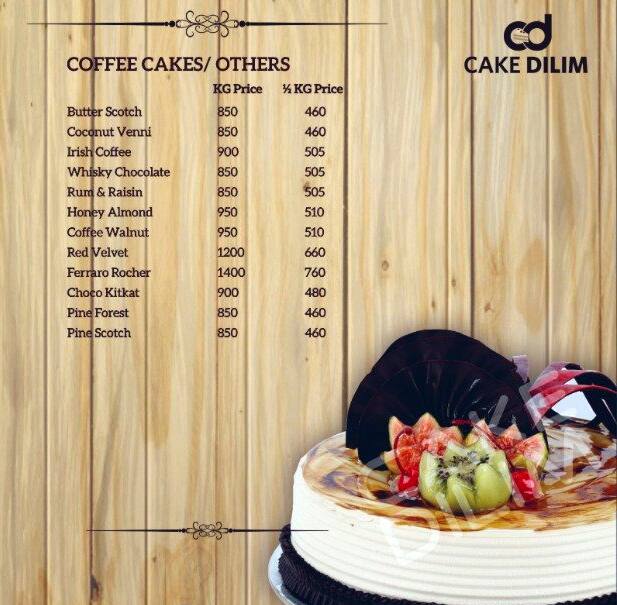 Cake Dilim Menu, Menu for Cake Dilim, Brookefield, East Bengaluru, Bengaluru