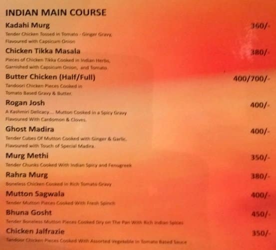 Rhythm Restro-Bar menu